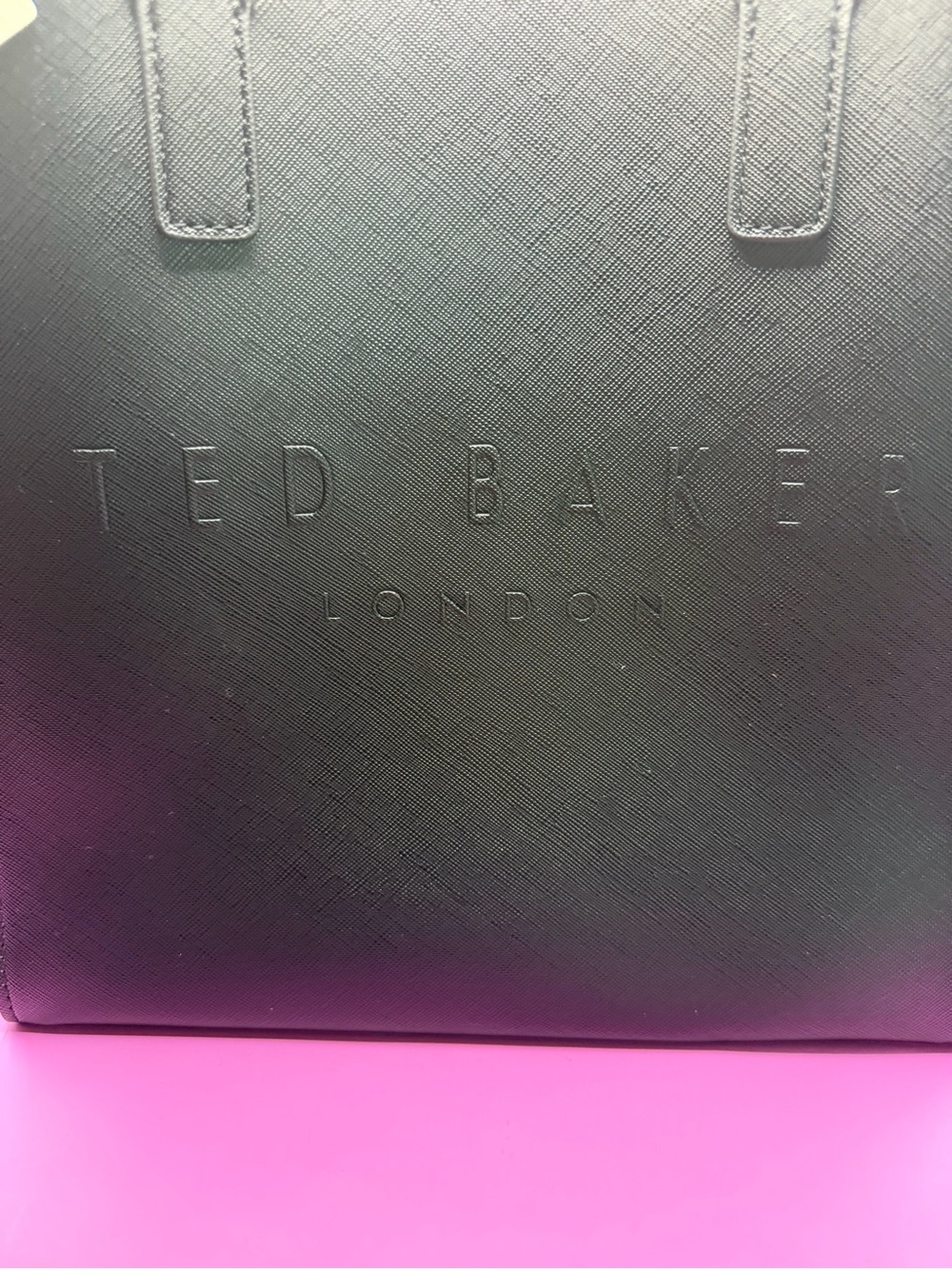 NWT Ted Baker London Black Tote Bag "The Icon" Embossed Logo - Picture 3 of 7